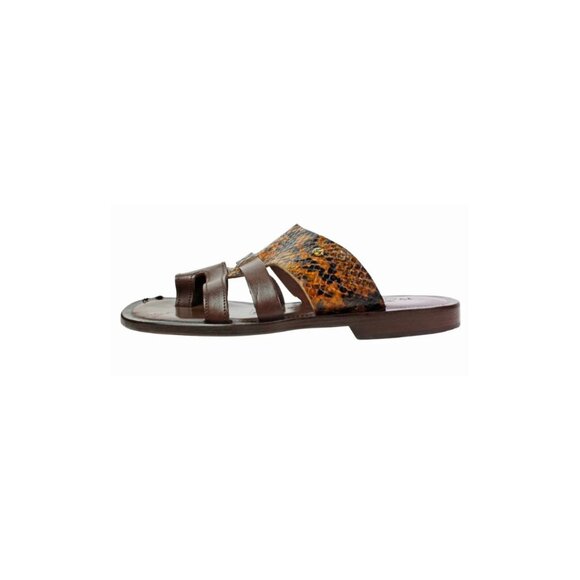 Carter Mens Italian Brown Leather Sandals shoes main image 5